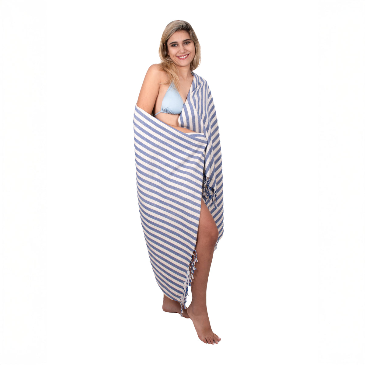 2-in-1 Turkish Cotton Beach Towel Backpack, Quick-Dry Peshtemal Travel Bag, Sand Free