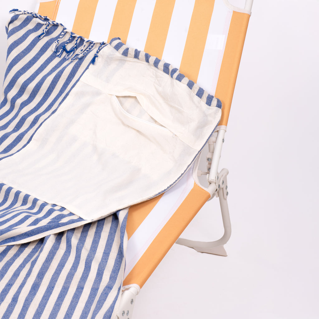 2-in-1 Turkish Cotton Beach Towel Backpack, Quick-Dry Peshtemal Travel Bag, Sand Free